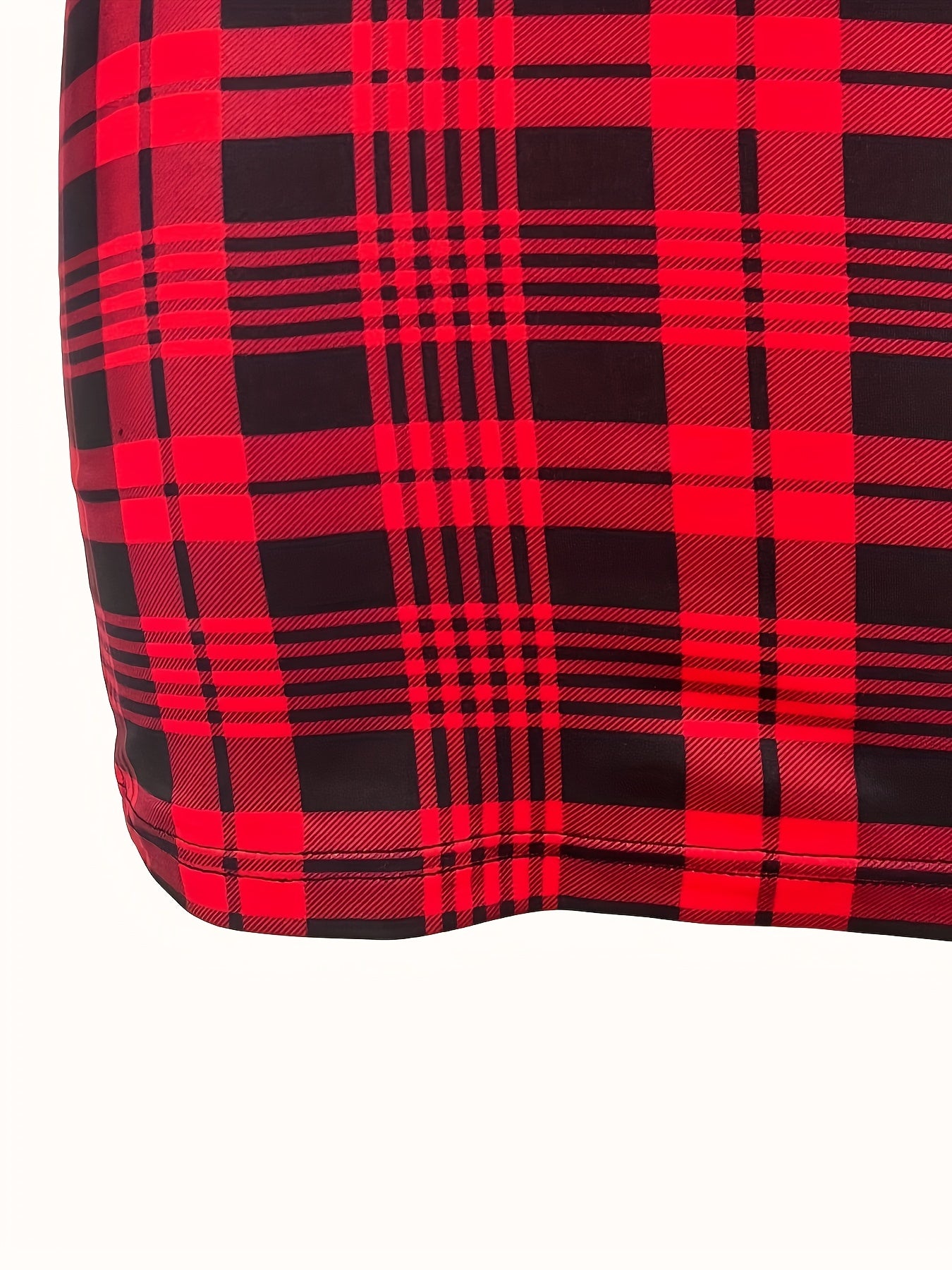 Antmvs Plaid Pattern Splicing Dress, Elegant Crew Neck Long Sleeve Dress, Women's Clothing