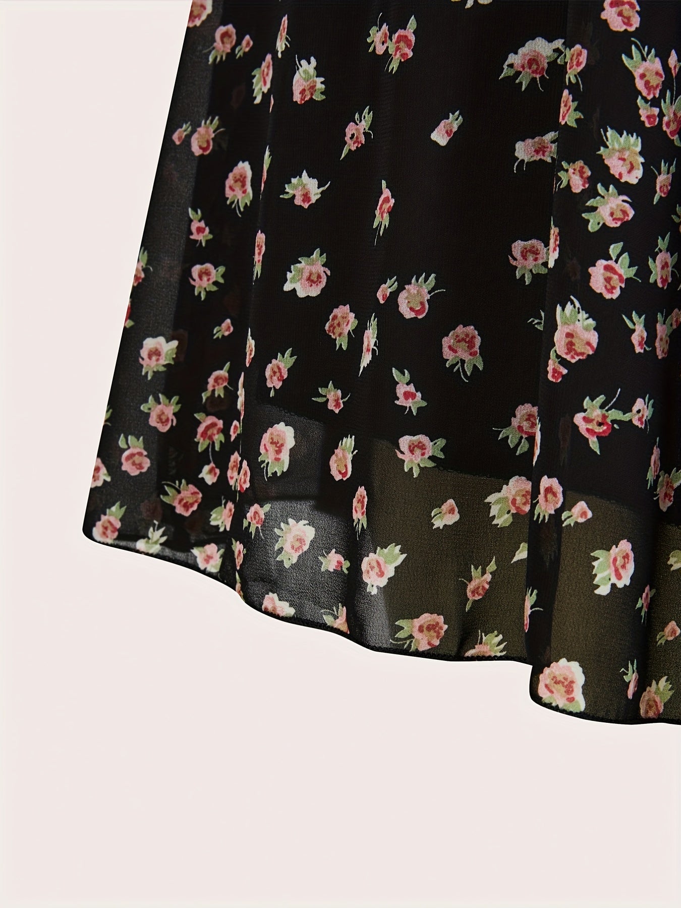 Antmvs Plus Size Casual Summer Dress, Women's Plus Colorblock Ditsy Print V Neck Backless Cami Dress