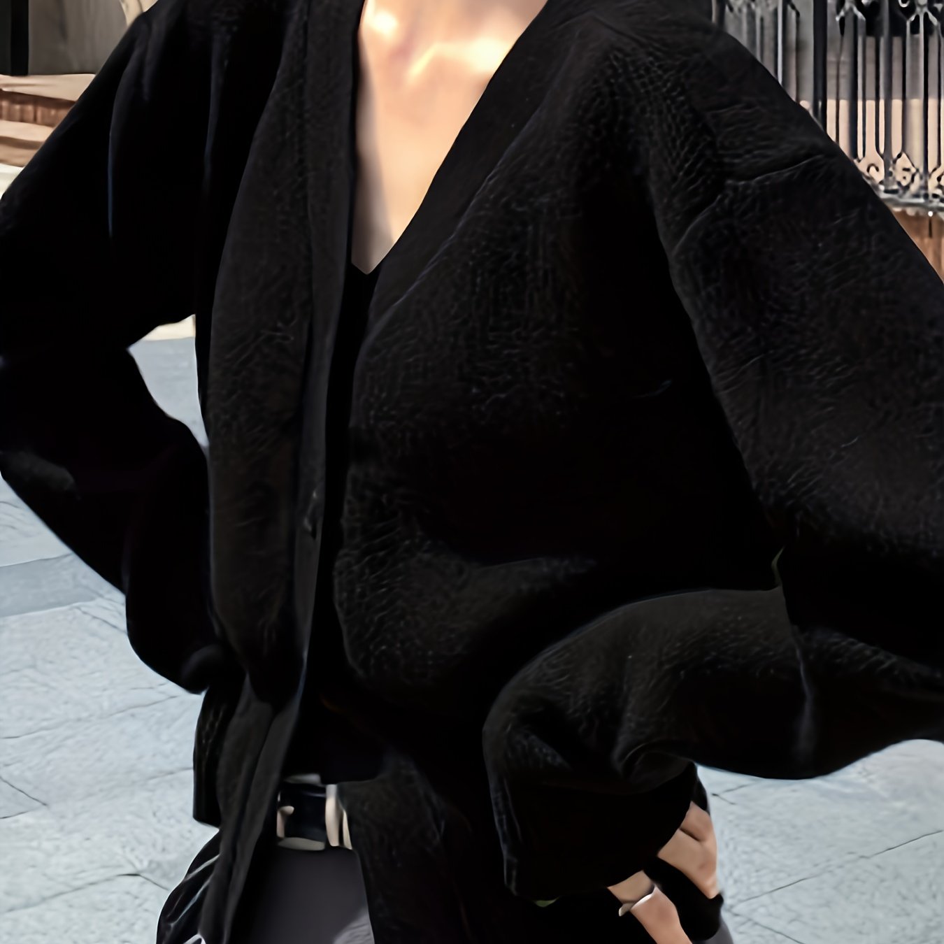 Antmvs Solid Button Front Knit Cardigan, Elegant Long Sleeve Sweater For Spring & Fall, Women's Clothing