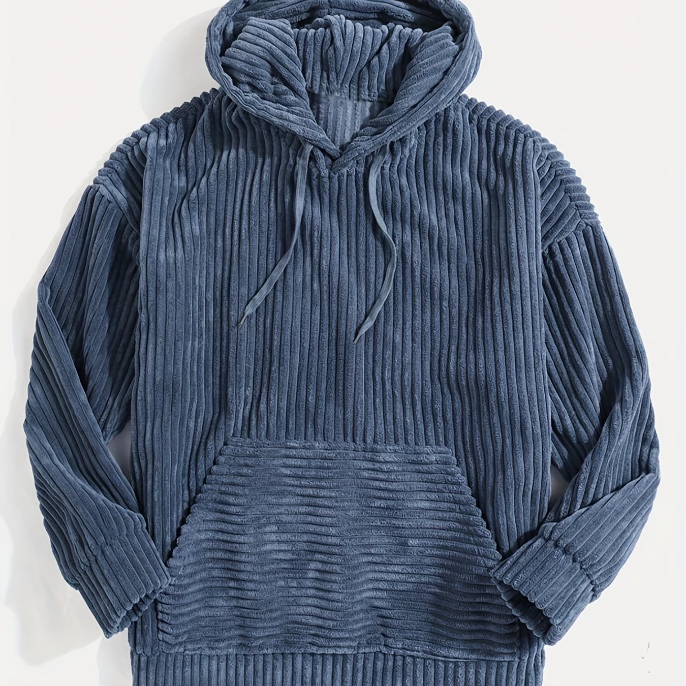 Antmvs Vintage Corduroy Hoodies For Men, Men's Casual Pullover Hooded Sweatshirt With Kangaroo Pocket Streetwear For Winter Fall, As Gifts