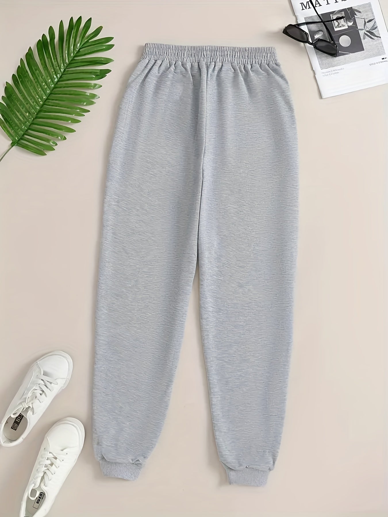 Antmvs Hearts Print Jogger Pants, Drawstring Waist Casual Sports Sweatpants, Women's Clothing