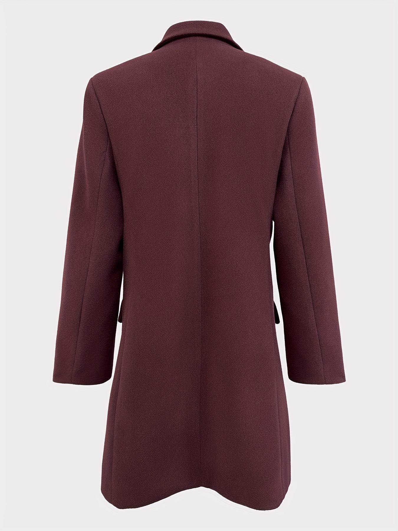 Antmvs Solid Single Breasted Jacket, Elegant Long Sleeve Jacket For Fall & Winter, Women's Clothing