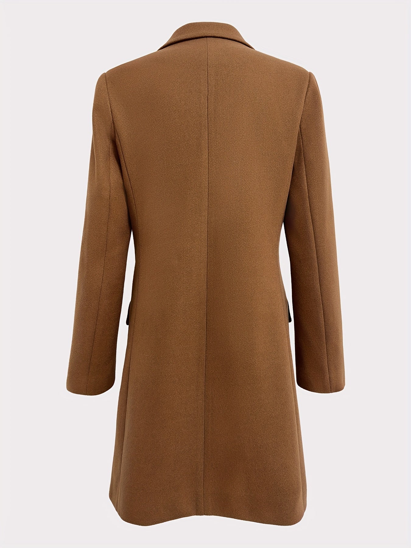 Antmvs Solid Single Breasted Jacket, Elegant Long Sleeve Jacket For Fall & Winter, Women's Clothing