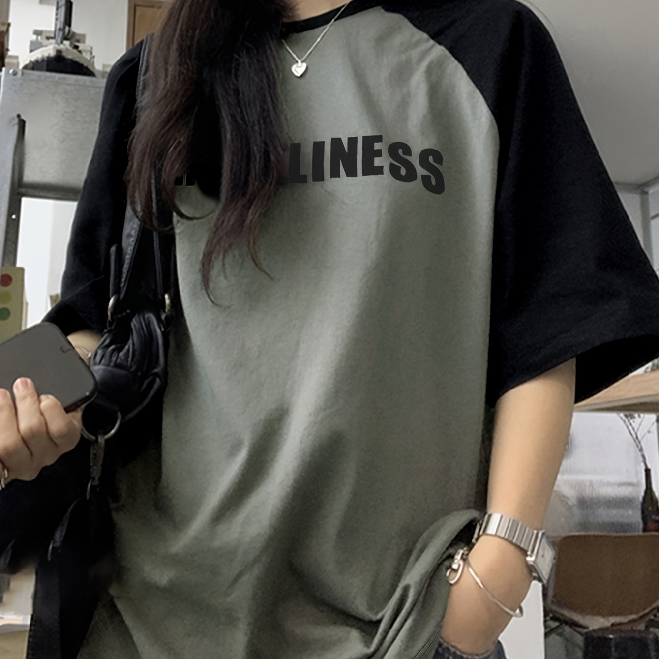 Antmvs Y2K Raglan Sleeve T-Shirt, Short Sleeve Casual Top For Fall & Spring, Women's Clothing