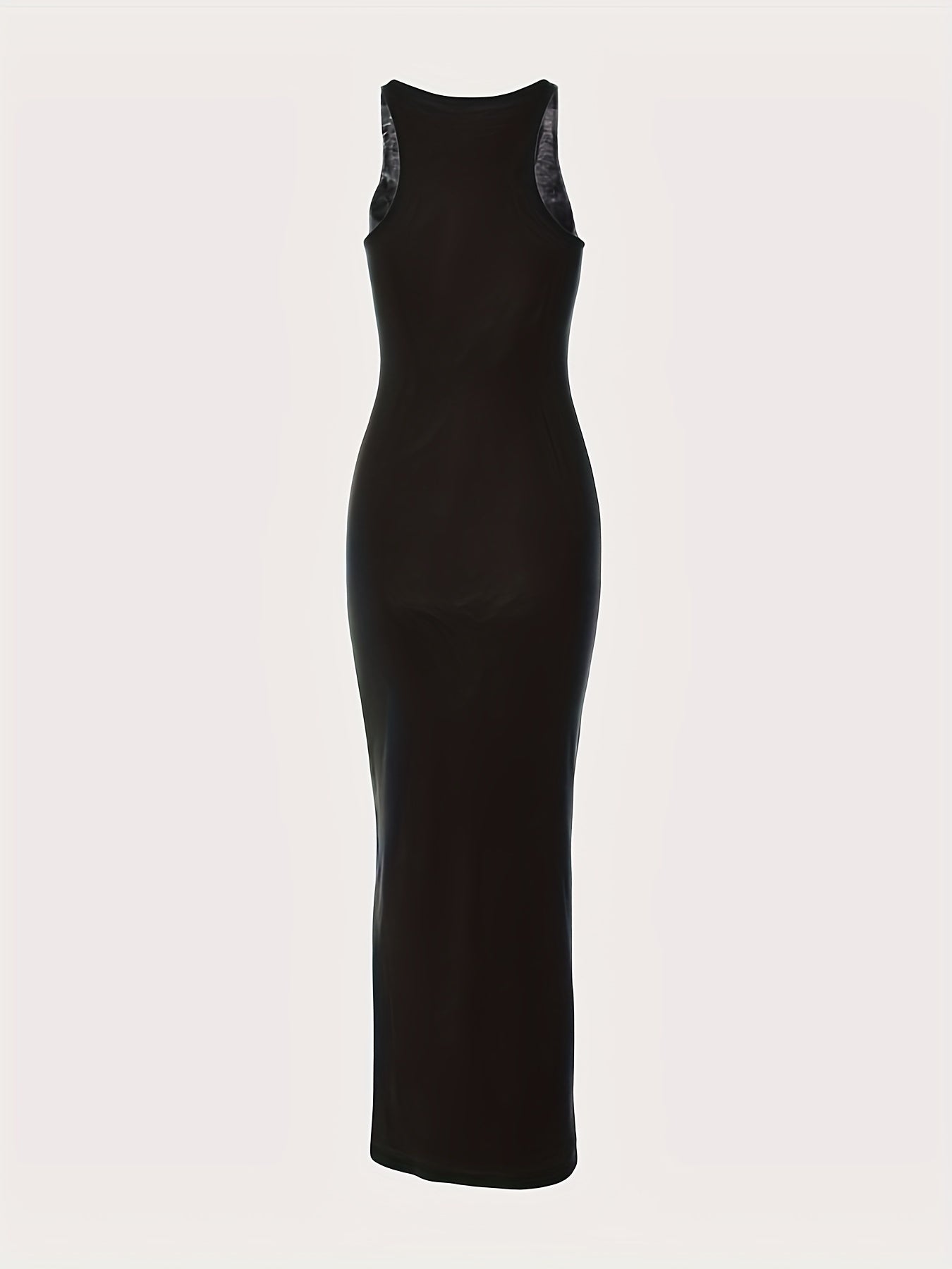 Antmvs Solid Bodycon Dress, Sexy Sleeveless Maxi Party Club Dress, Women's Clothing