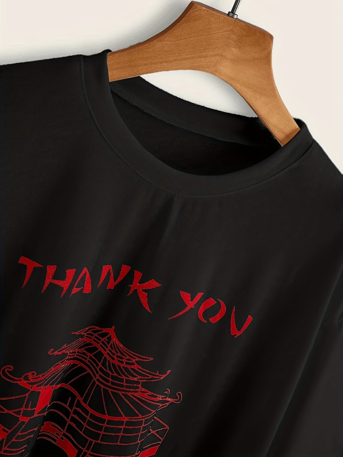 Antmvs Plus Size Casual Tee Dress, Women's Plus Building & Letter Print Short Sleeve Round Neck Dress