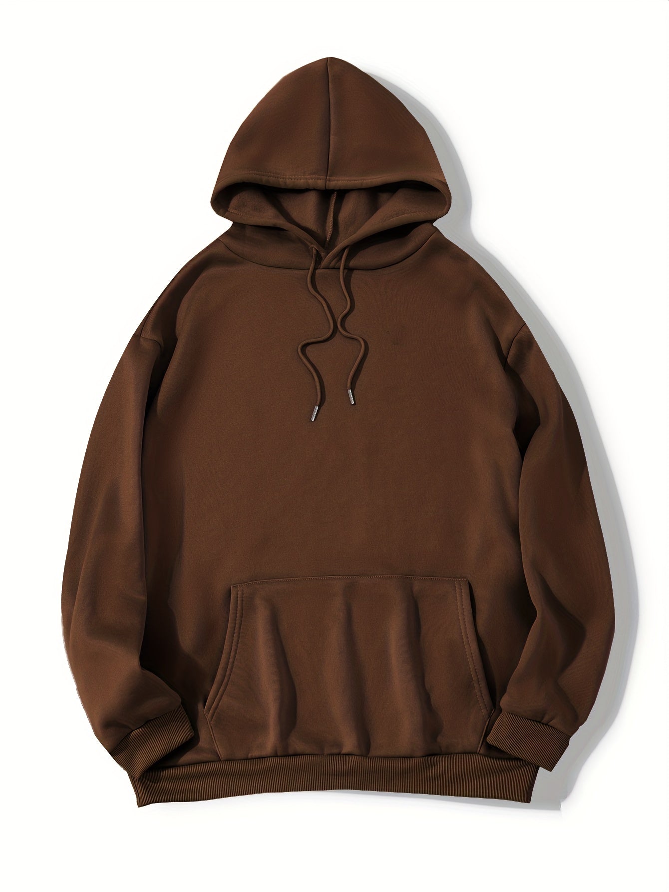 Antmvs Plus Size Casual Sweatshirt, Women's Plus Letter Print Long Sleeve Drawstring Hoodie With Giant Pocket