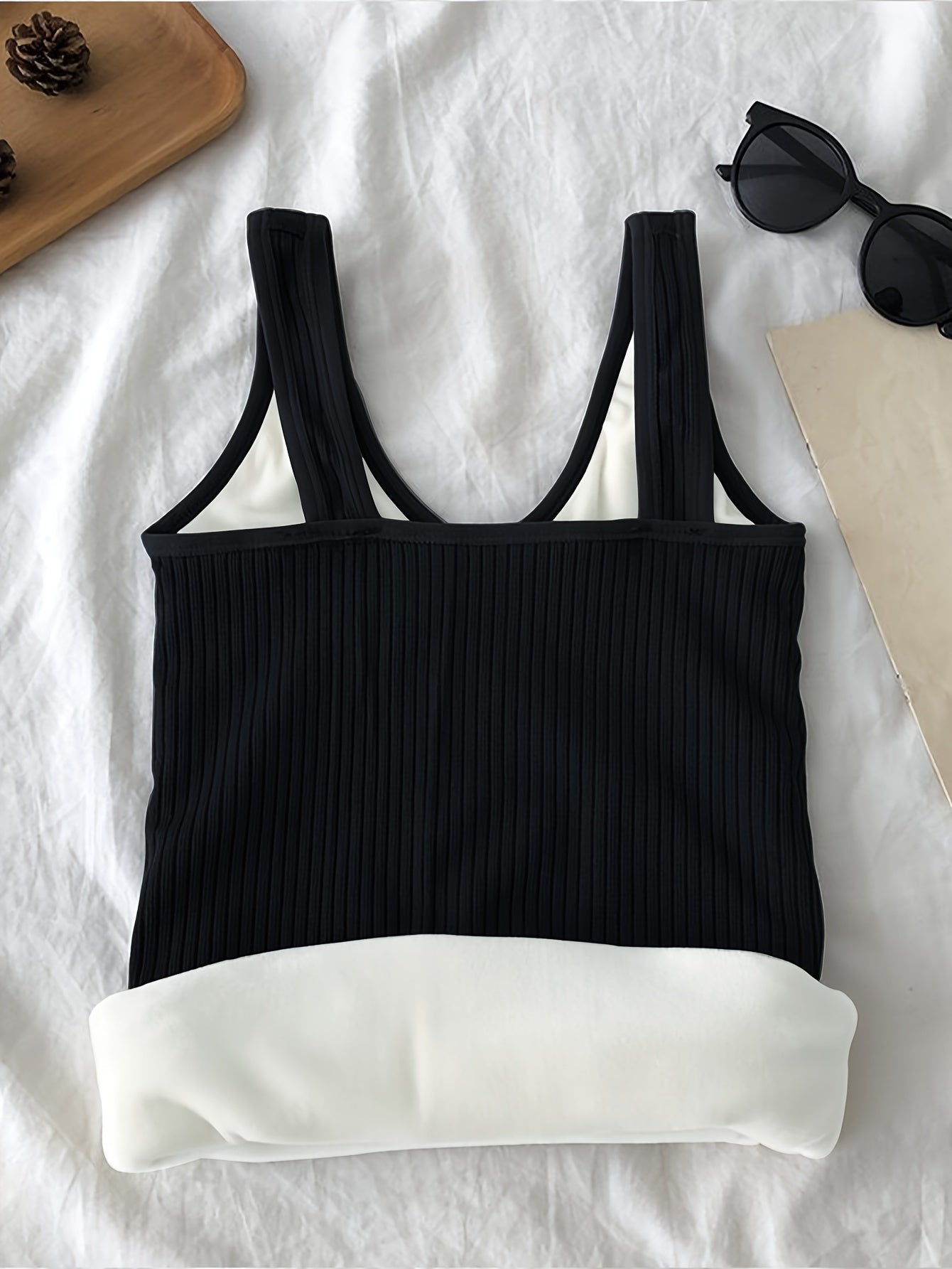 Antmvs Girls Thermal Vest Velvet Thick V-neck Sling Cold-proof Bottoming Thermal Garment For 14-20 Y