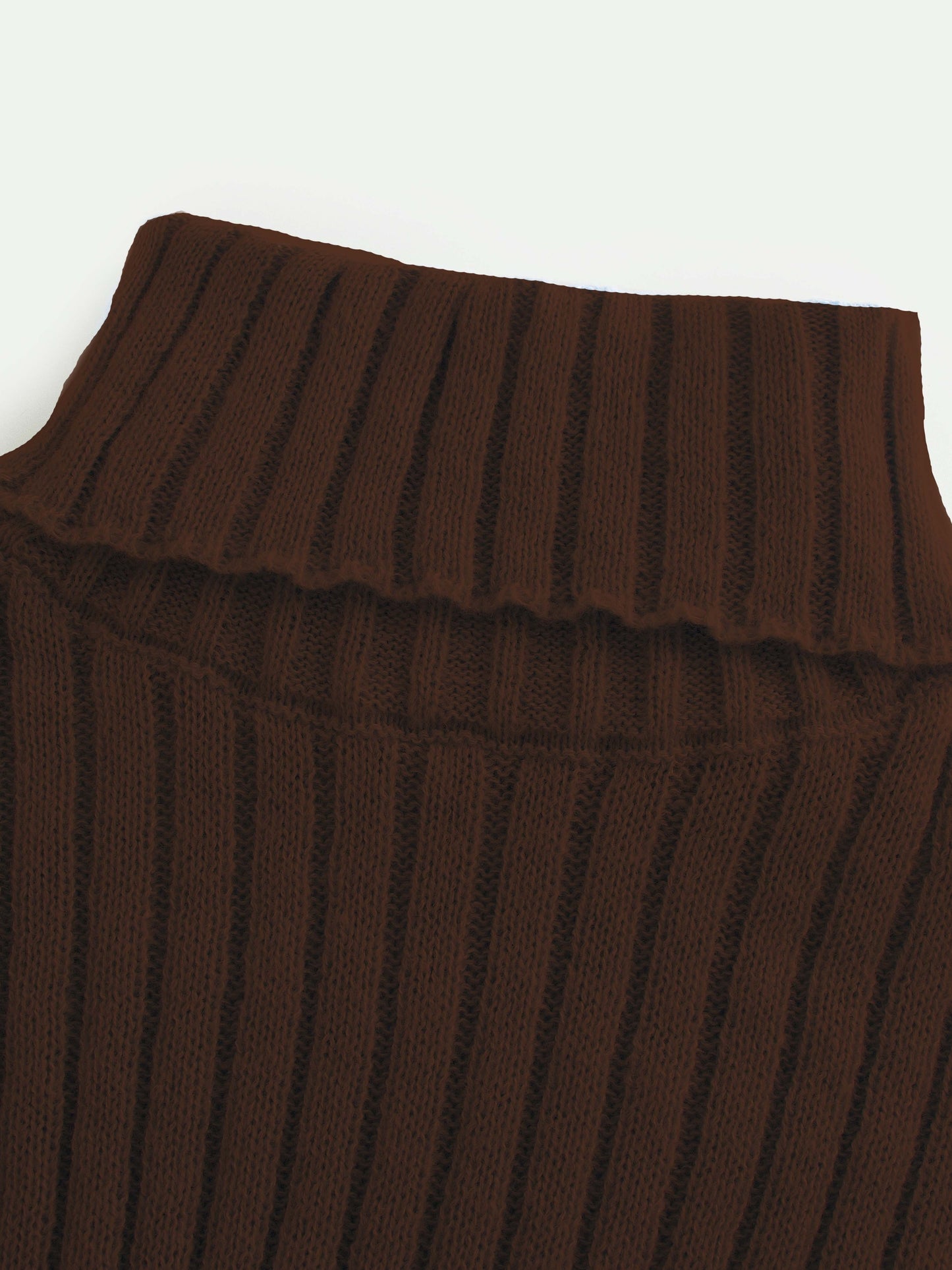 Antmvs Plus Size Casual Sweater, Women's Plus Plain Ribbed Long Sleeve Turtle Neck Sweater