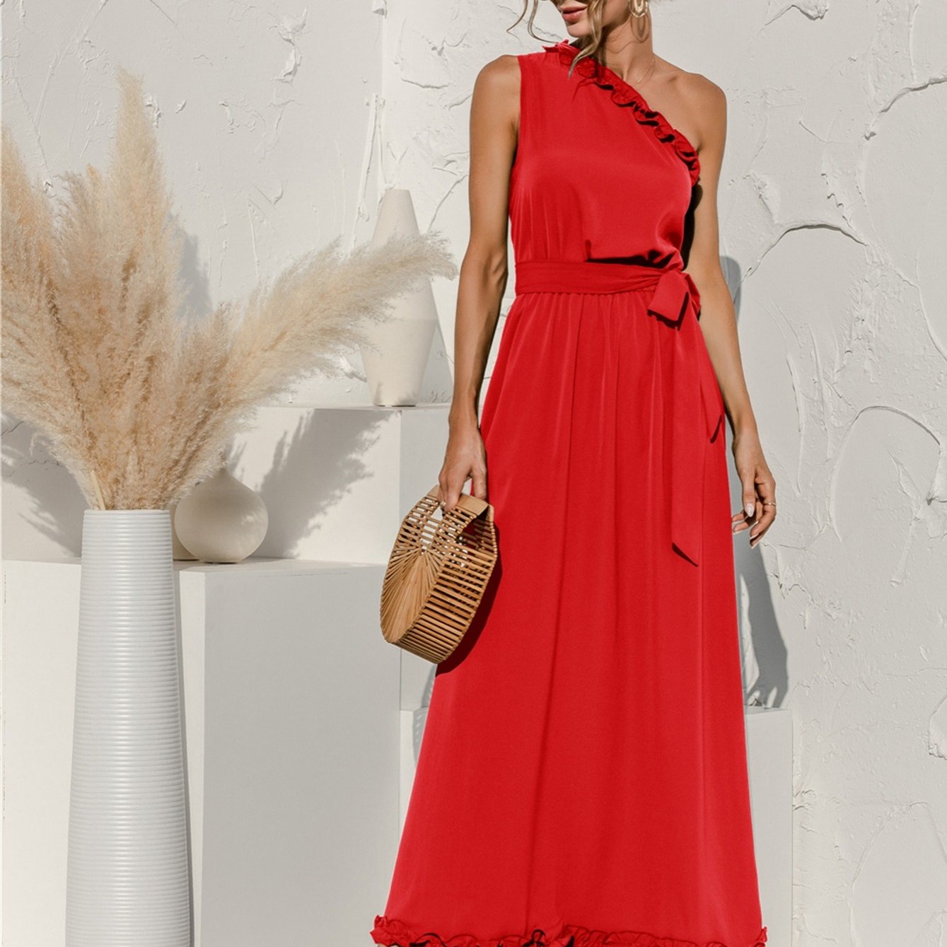 Antmvs Women's Dresses Sexy Summer Women's High Waist Fashion Slim Temperament Maxi Dresses