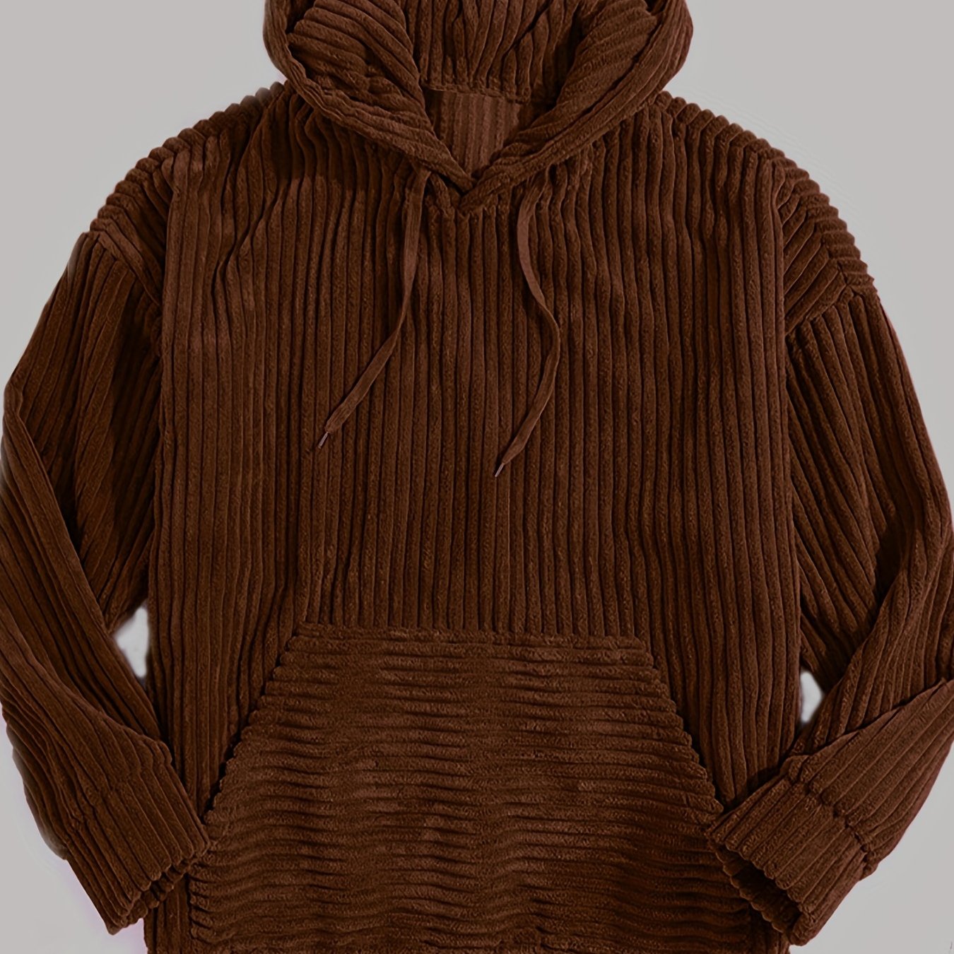 Antmvs Vintage Corduroy Hoodies For Men, Men's Casual Pullover Hooded Sweatshirt With Kangaroo Pocket Streetwear For Winter Fall, As Gifts