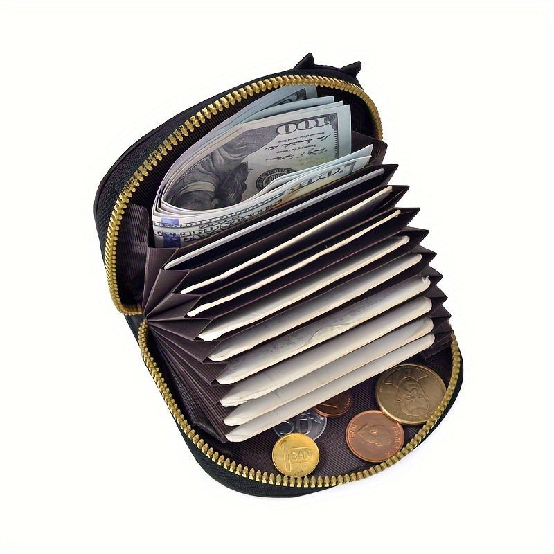 Cute Cartoon Cat Mini Coin Purse, Sweet Style Faux Leather Wallet With Multiple Card Slots(10.49cmx 8.99cm)