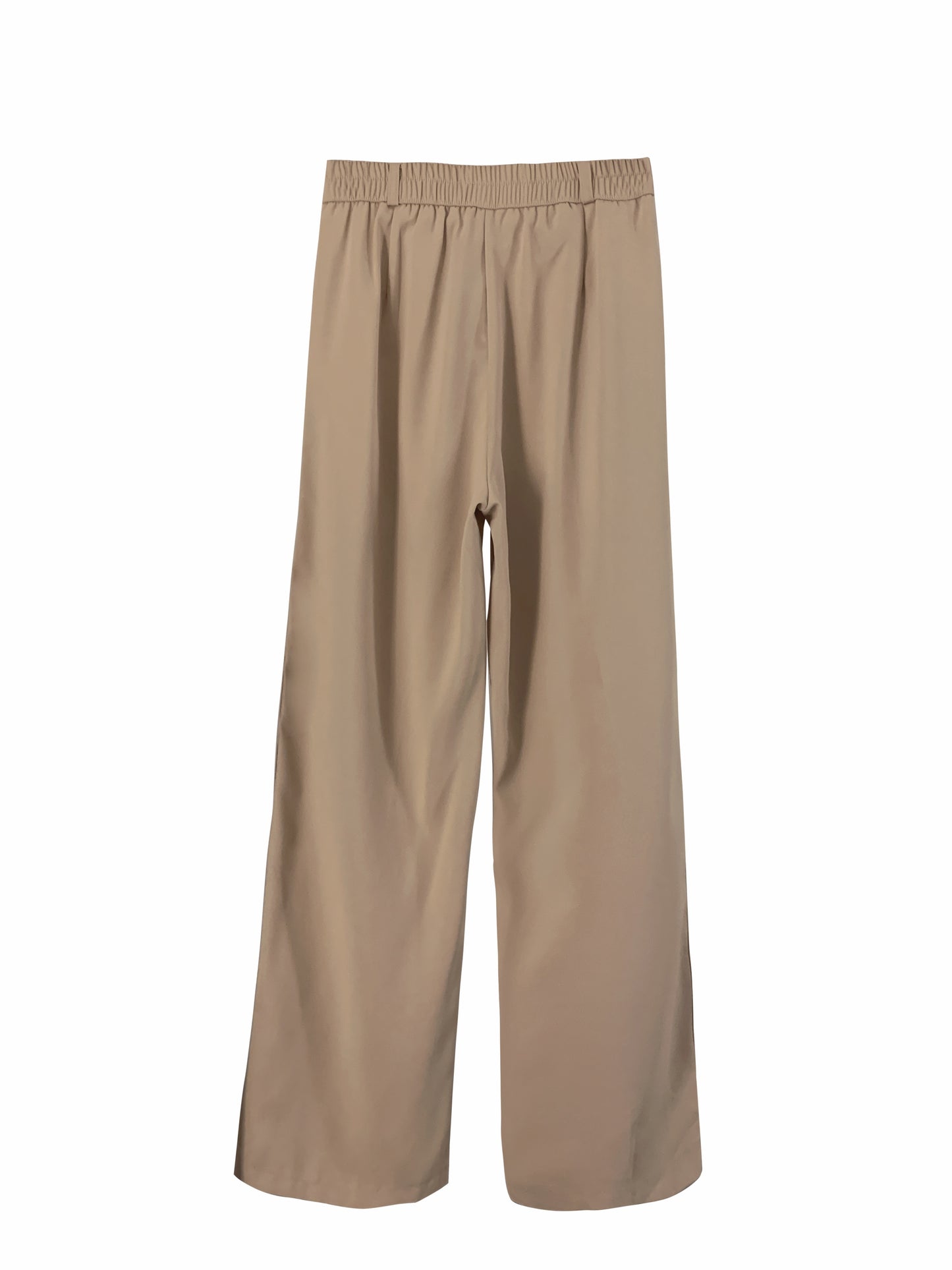 Antmvs Solid Draped Straight Leg Pants, Casual High Waist Loose Suit Pants, Women's Clothing