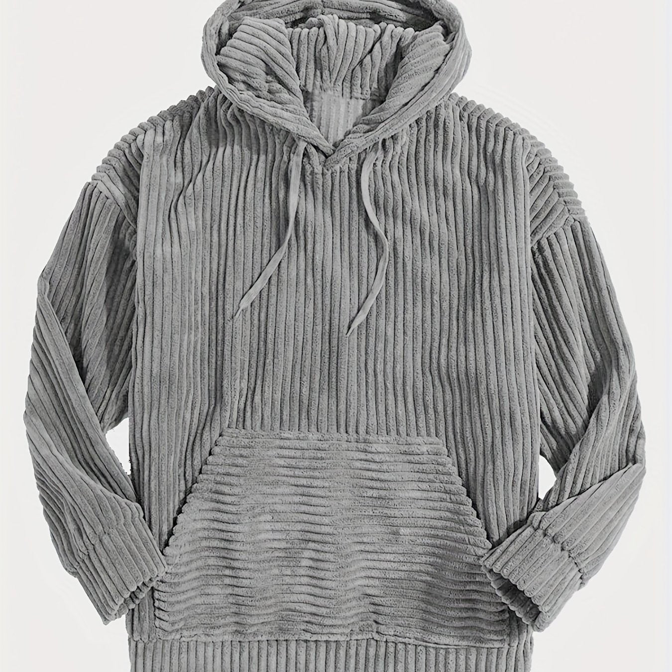 Antmvs Vintage Corduroy Hoodies For Men, Men's Casual Pullover Hooded Sweatshirt With Kangaroo Pocket Streetwear For Winter Fall, As Gifts