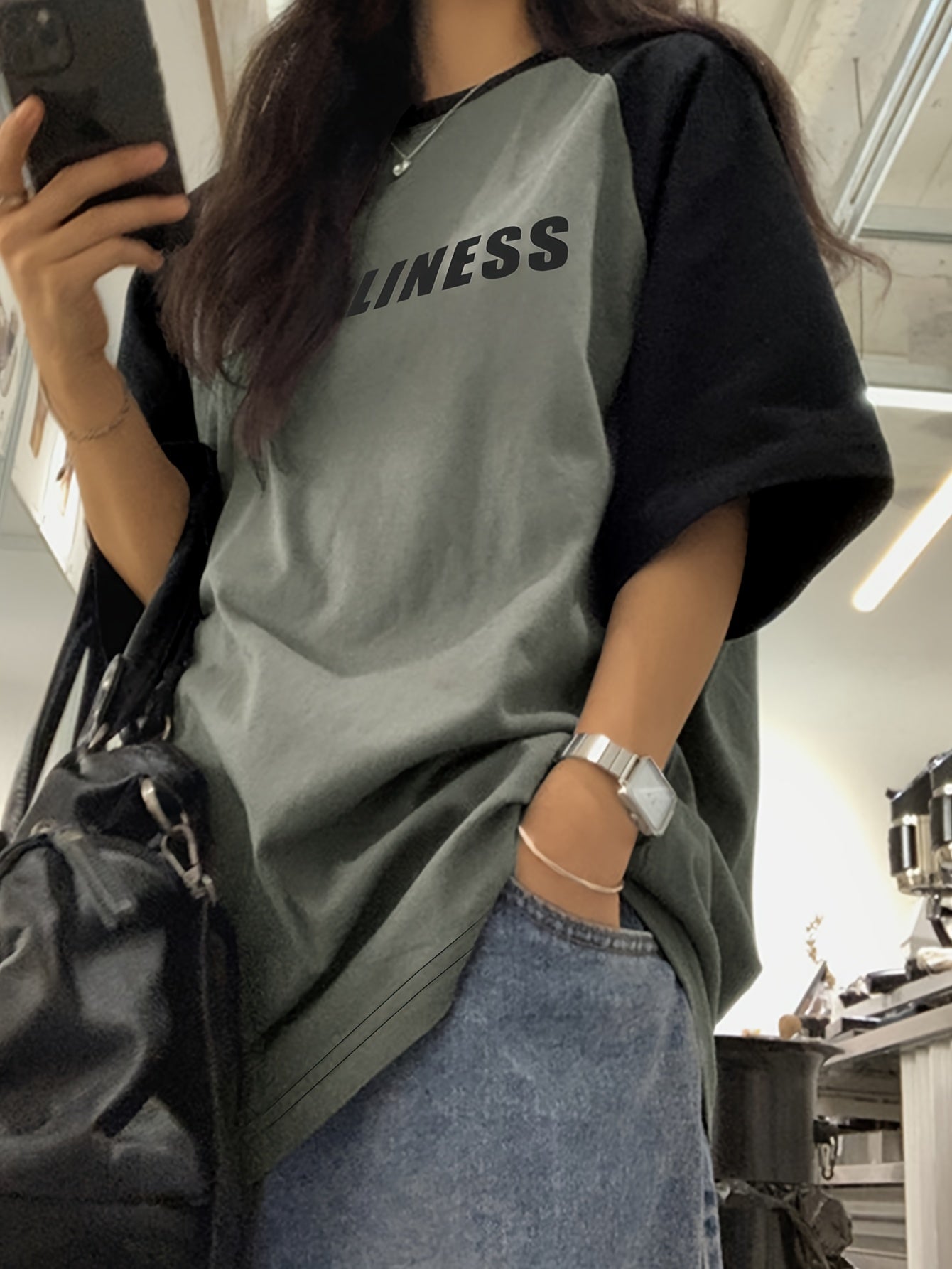 Antmvs Y2K Raglan Sleeve T-Shirt, Short Sleeve Casual Top For Fall & Spring, Women's Clothing