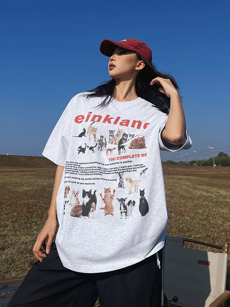 Antmvs Einklang Retro Graphic Letter Print Short Sleeve T-shirt Top