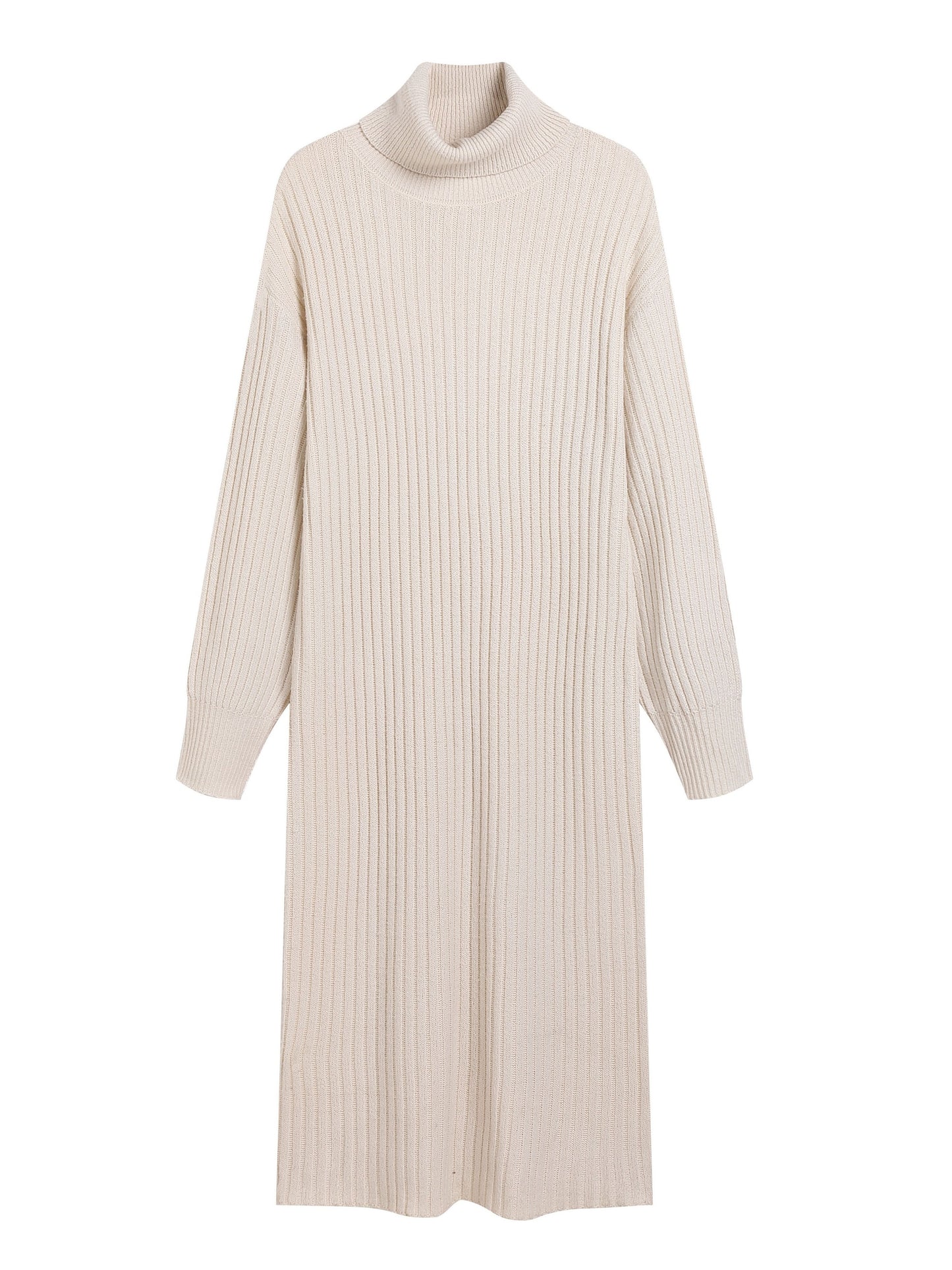 Antmvs Women's Casual Turtleneck Mid-length Maternity Dress, Fall Winter