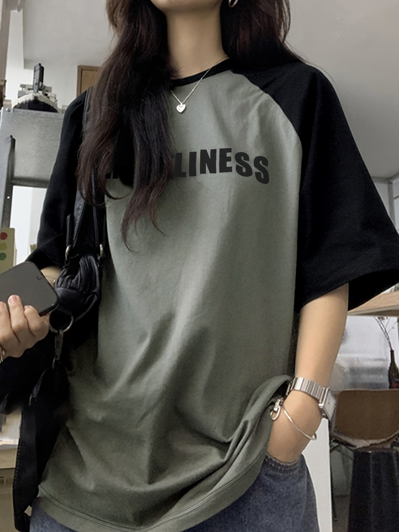 Antmvs Y2K Raglan Sleeve T-Shirt, Short Sleeve Casual Top For Fall & Spring, Women's Clothing