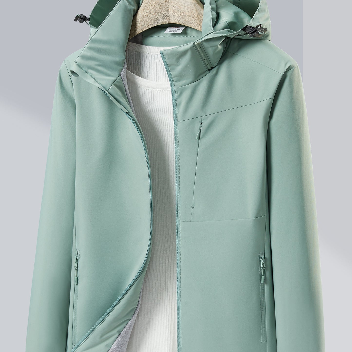 Antmvs Women's Waterproof Hooded Jacket With Polar Fleece Lining - Windproof And Warm Outerwear For Outdoor Activities
