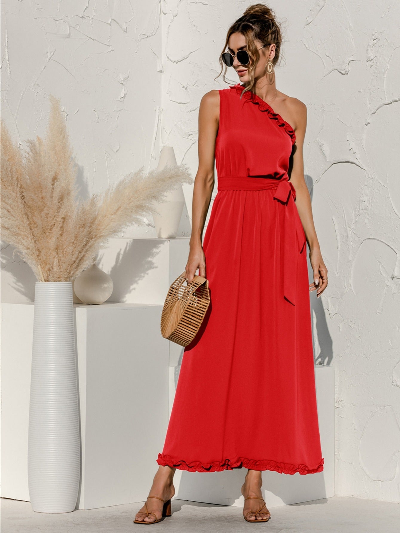 Antmvs Women's Dresses Sexy Summer Women's High Waist Fashion Slim Temperament Maxi Dresses
