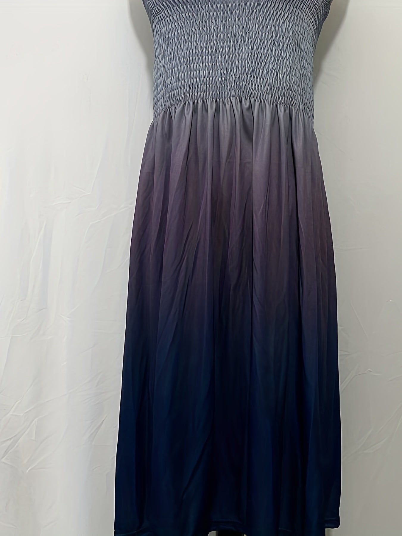 Antmvs Gradient Off Shoulder Dress, Casual Shirred Sleeveless Tube Dress, Women's Clothing