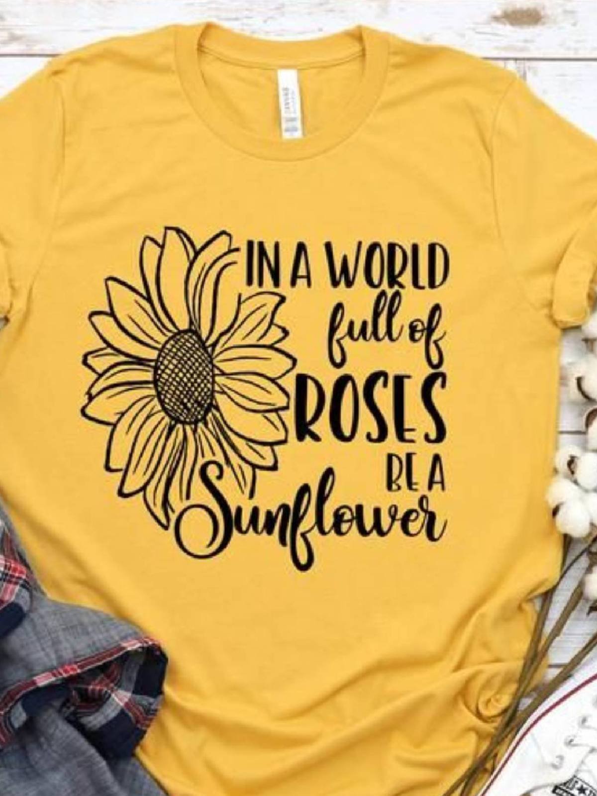 Crew Neck Short Sleeve Floral-Print Shirts & Tops