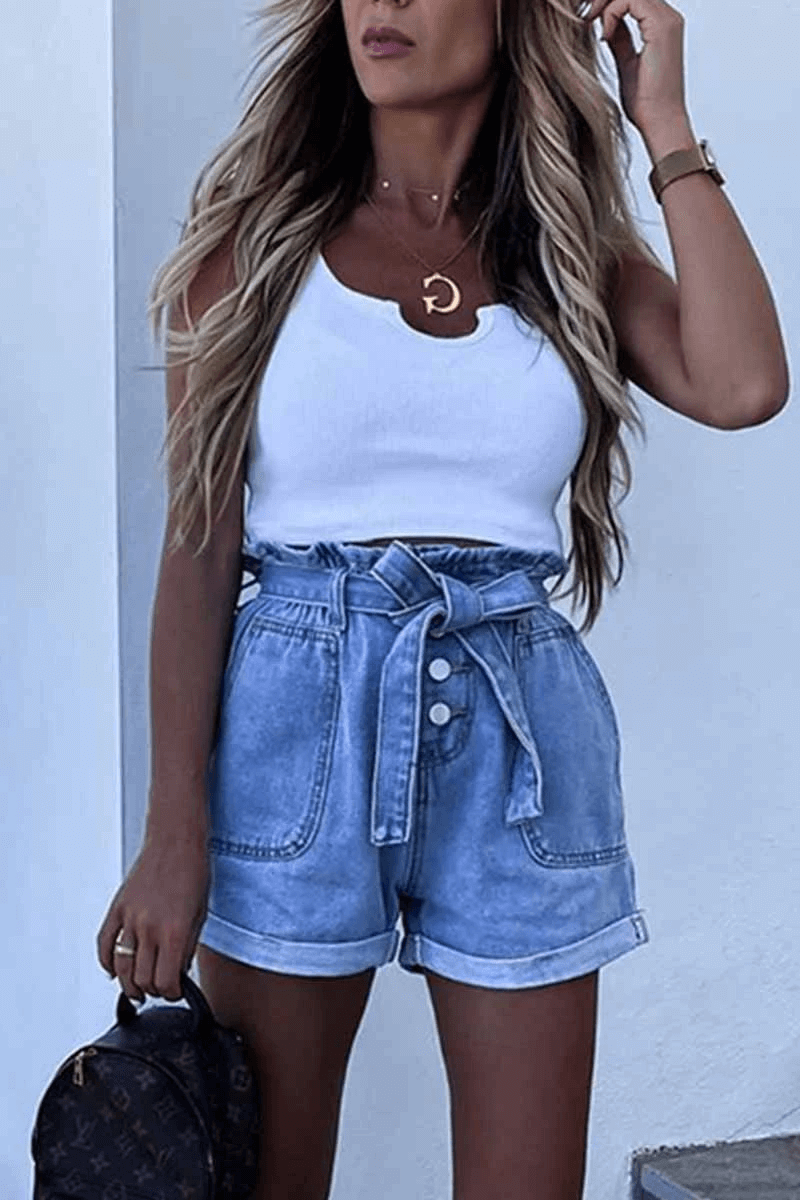 Antmvs Casual Sweet Loose Denim Shorts