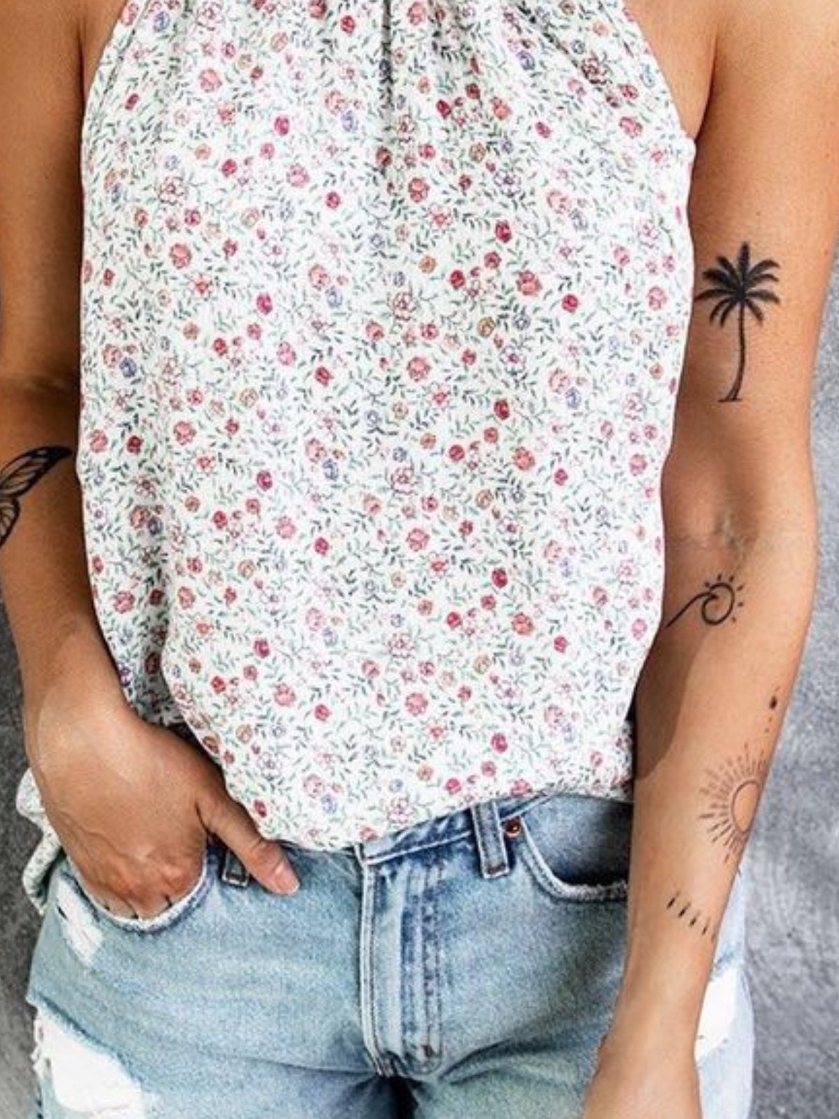 Holiday Printed Sleeveless Tops
