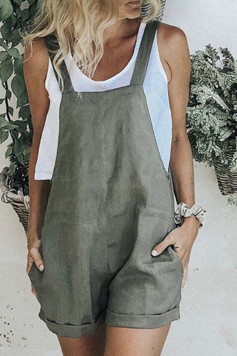 Antmvs Fashion Street Solid Spaghetti Strap Straight Jumpsuits(4 Colors)