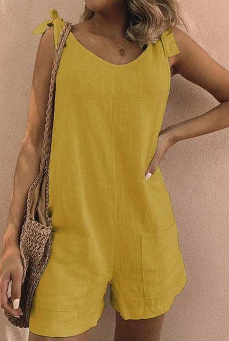 Antmvs Street Solid Pocket V Neck Straight Jumpsuits(5 Colors)