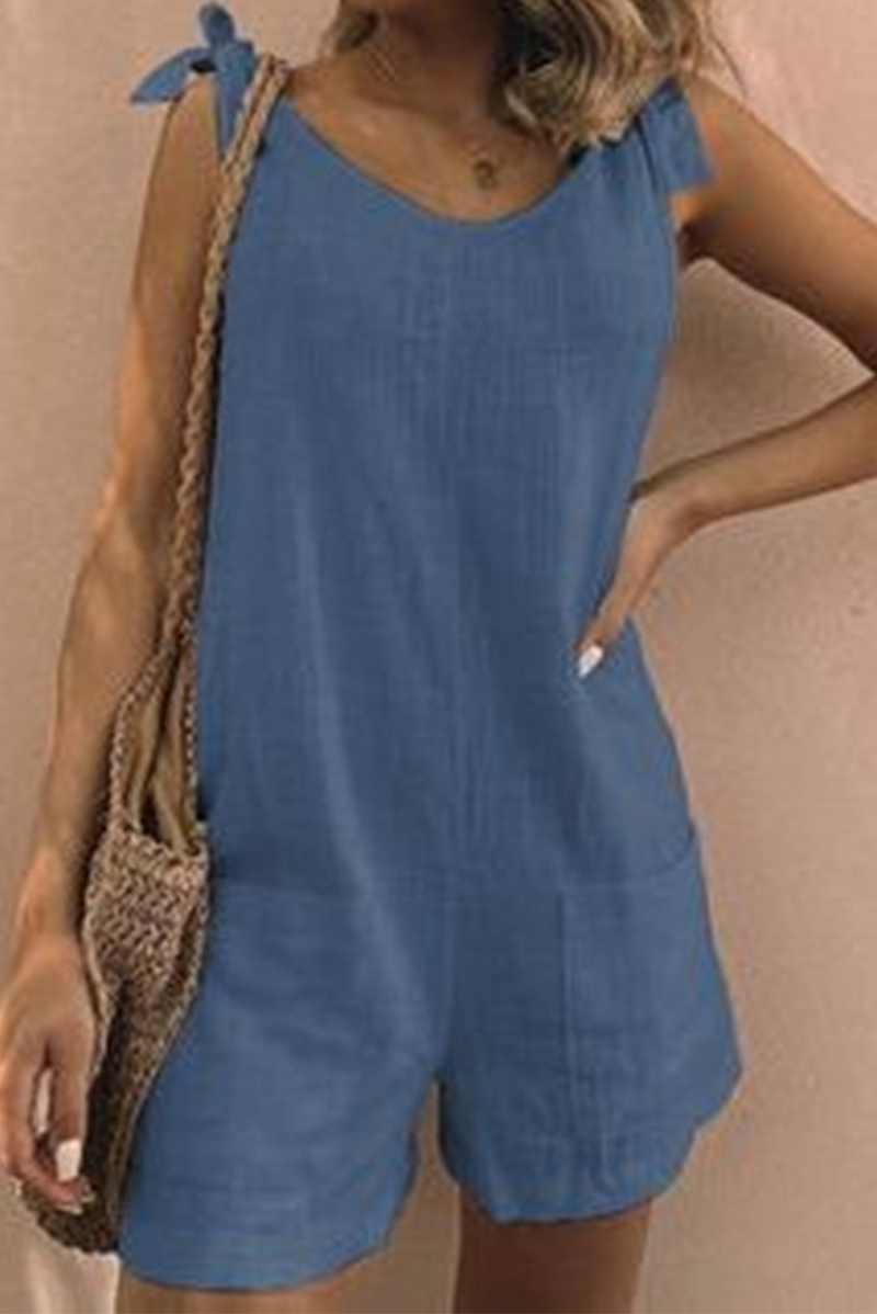 Antmvs Street Solid Pocket V Neck Straight Jumpsuits(5 Colors)