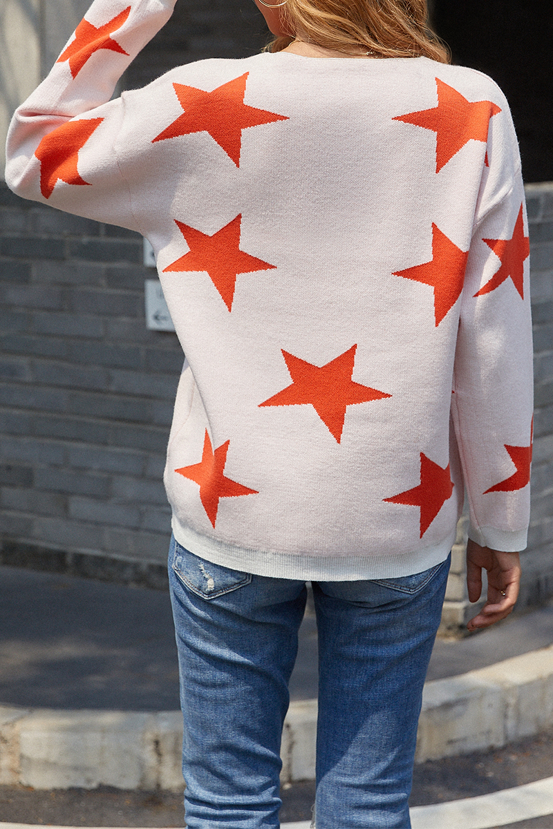 Casual The stars Contrast V Neck Tops