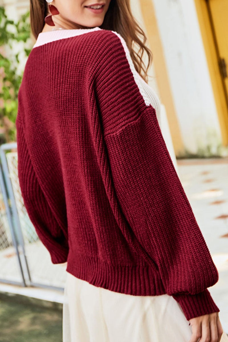 Fashion Street Solid Split Joint O Neck Tops