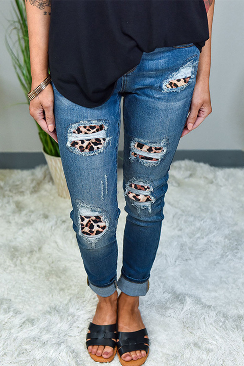 Antmvs Patch Destroyed Skinny Denim Pants