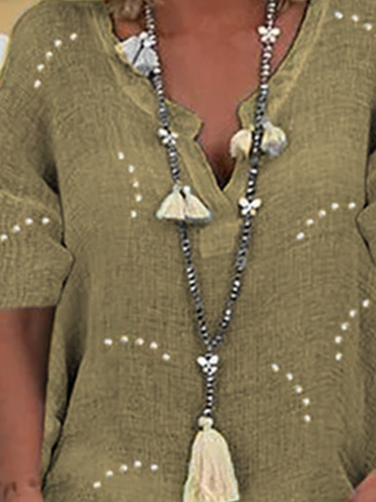 Short Sleeve V Neck Floral-Print Shift Shirts & Tops