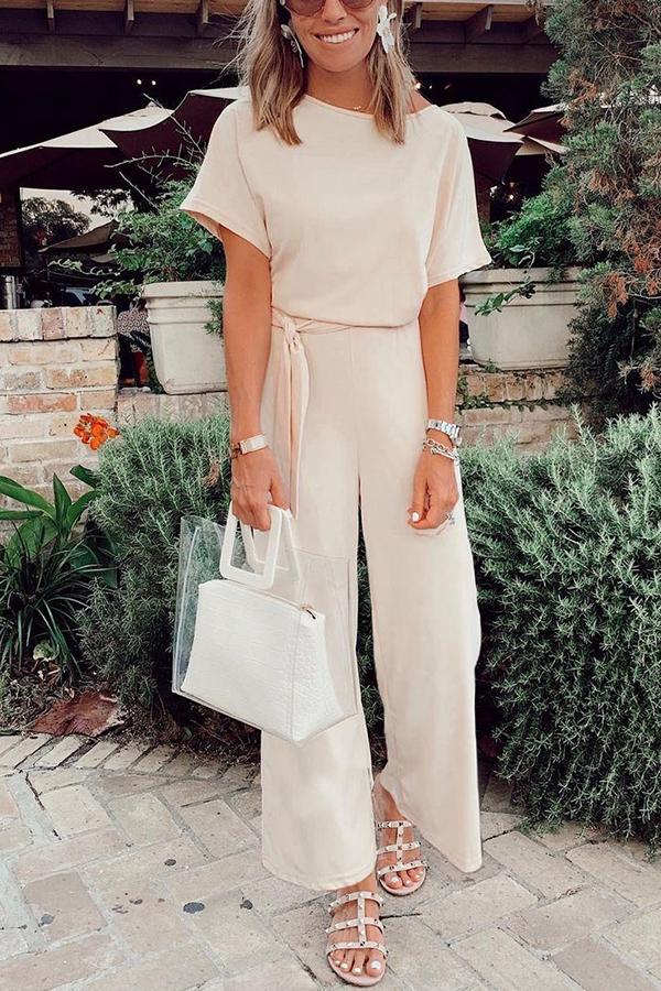 Antmvs Spring Scene Tie Loose Jumpsuit