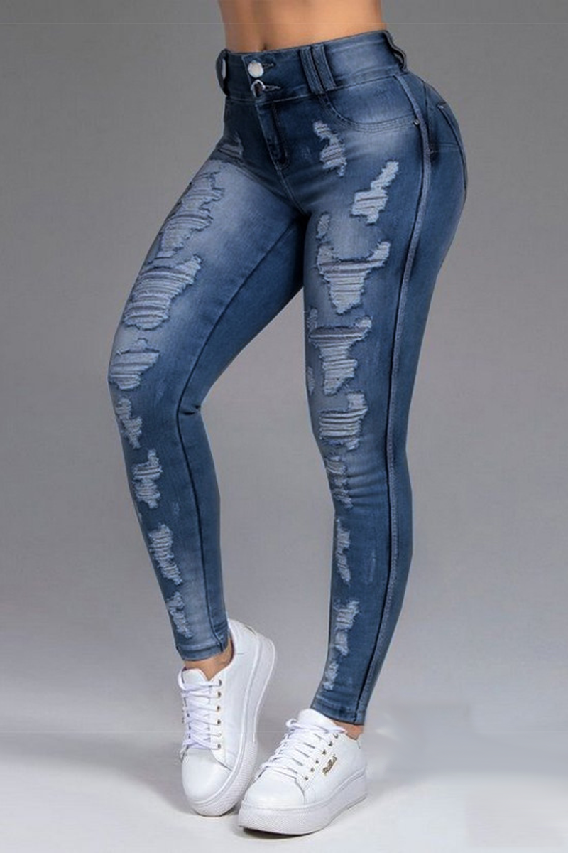 Antmvs High-Rise Distressed Denim Pants
