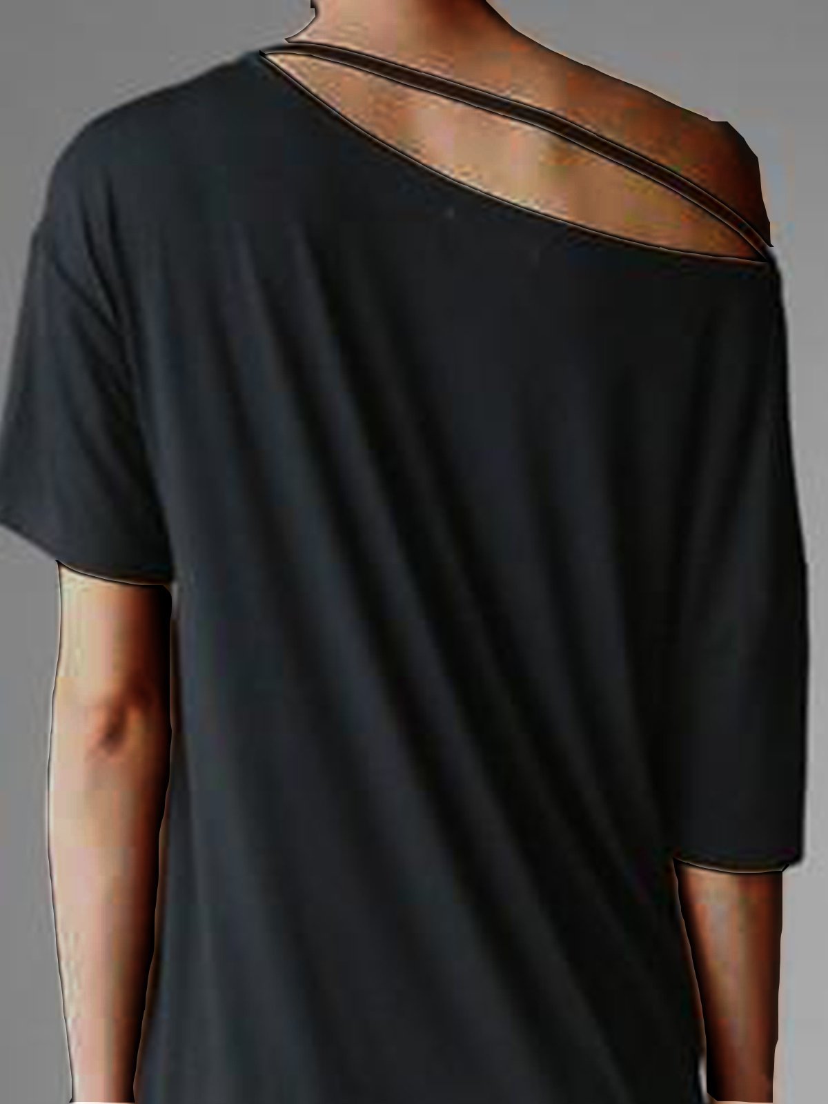Casual Short Sleeve Plain Off Shoulder Shirts & Tops
