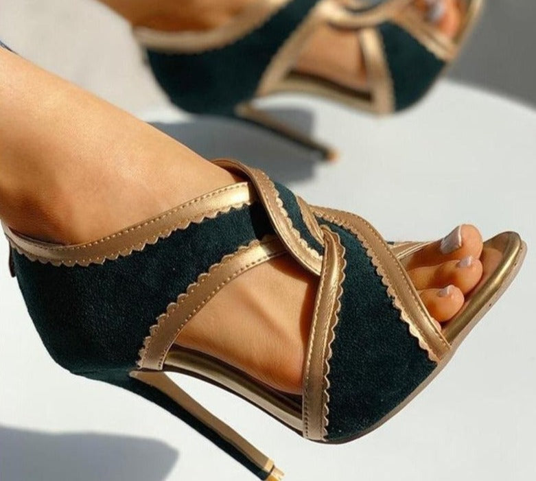 Amozae Back to College SHY High Heels Women Sandals Summer Gladiator Cross Strappy Open Toe Ladies Shoes Stiletto Bridal Wedding Party Pumps