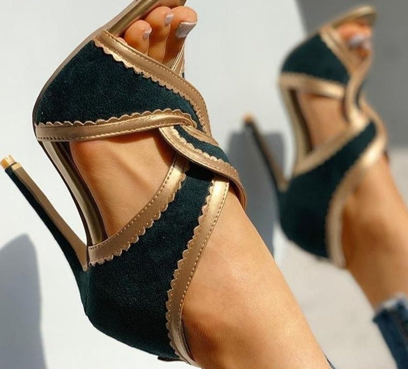 Amozae High Heels Women Sandals Summer Gladiator Cross Strappy Open Toe Ladies Shoes Stiletto Bridal Wedding Party Pumps