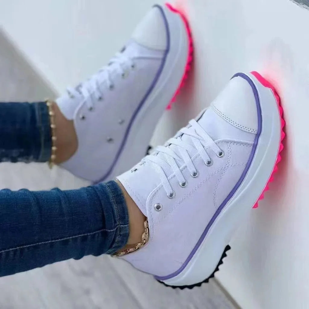 antmvsNew Spring autumn Women Sneakers Platform Shoes Female Lace-Up Casual Canvas Shoes Ladies Running Sports Shoes Woman trainer 43