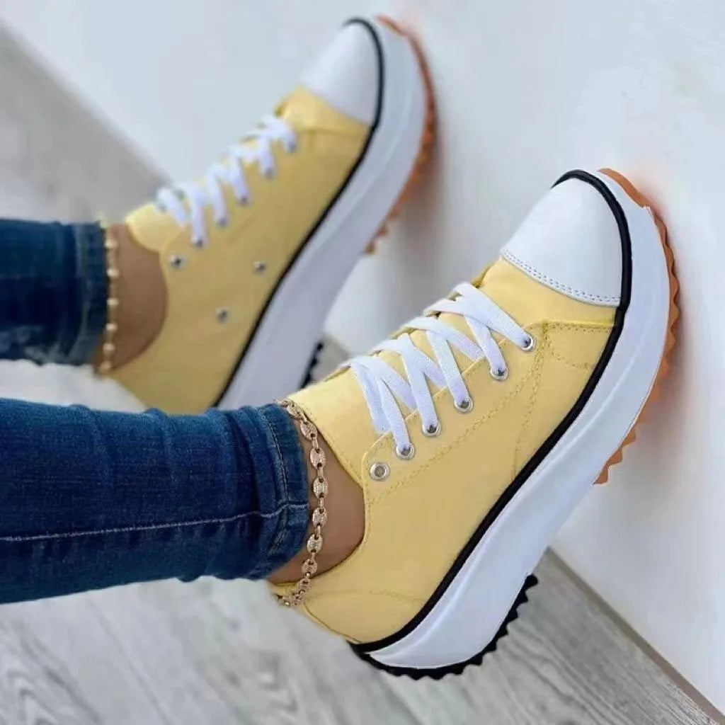 antmvsNew Spring autumn Women Sneakers Platform Shoes Female Lace-Up Casual Canvas Shoes Ladies Running Sports Shoes Woman trainer 43