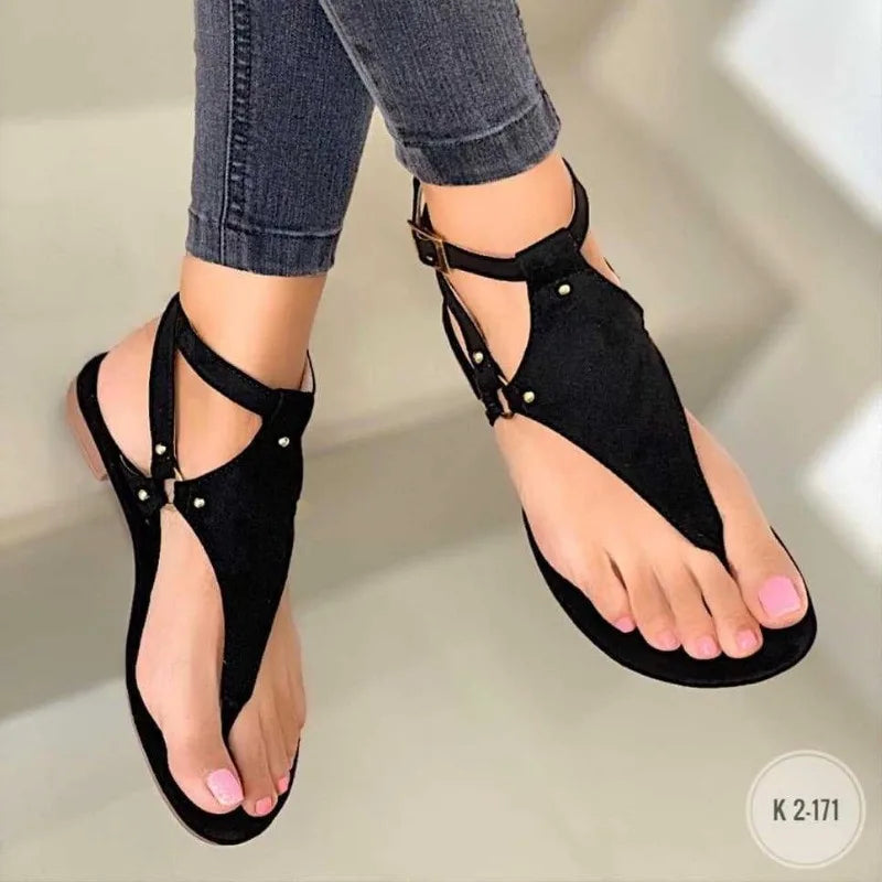antmvs-Women Sandals Summer Outdoor Beach Flip-flop Sandals Solid Fashion Gladiator Sandals Women Flats Casual Ladies Shoes
