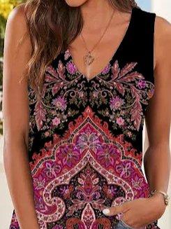Paisley Sleeveless Shirts & Tops
