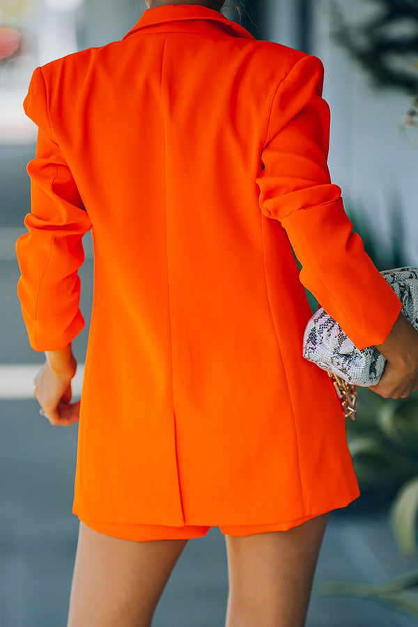 Antmvs Standards Pocketed Bright Colour Blazer Shorts Suit