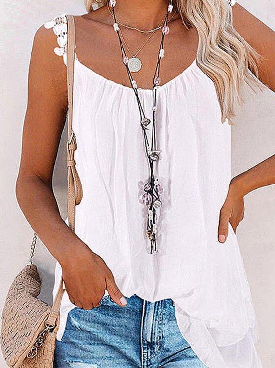 Solid Cotton-Blend Casual Vests