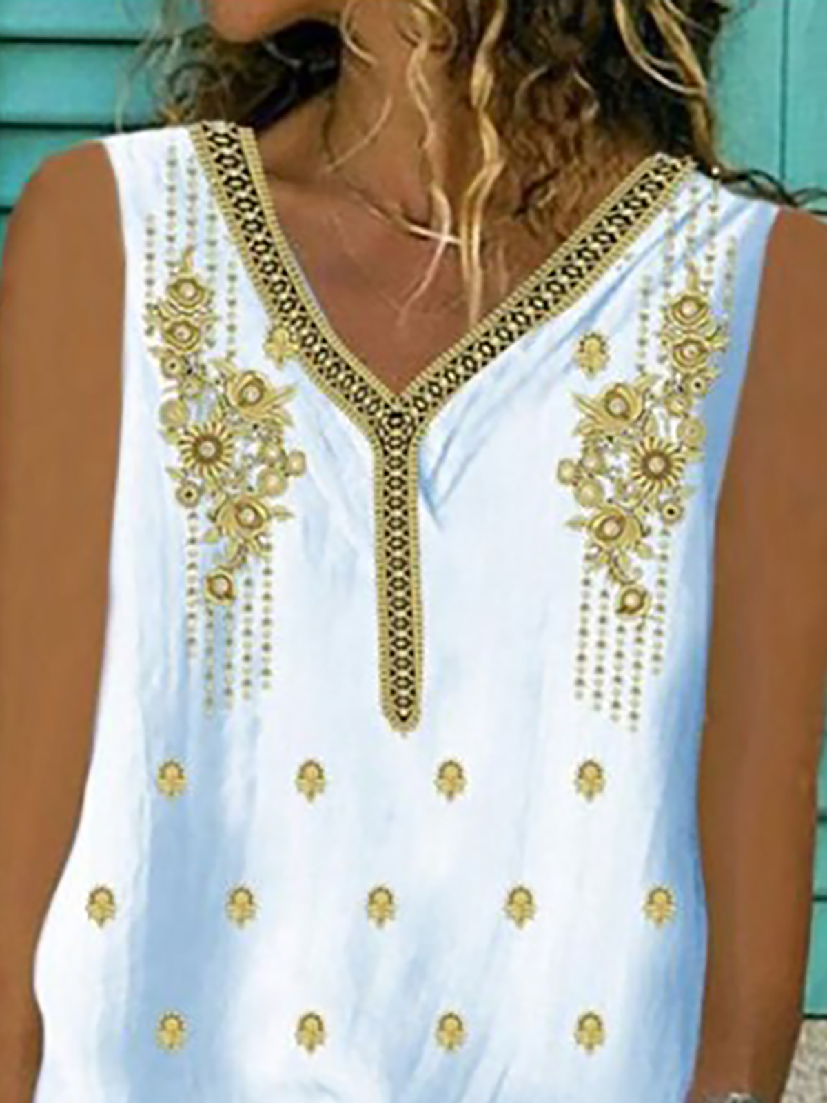 Plus size Boho Sleeveless Shirts & Tops