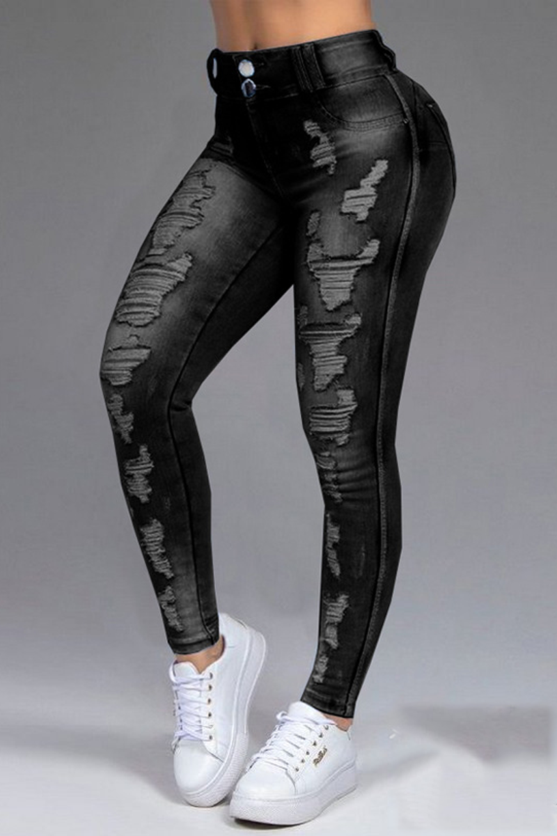 Antmvs High-Rise Distressed Denim Pants