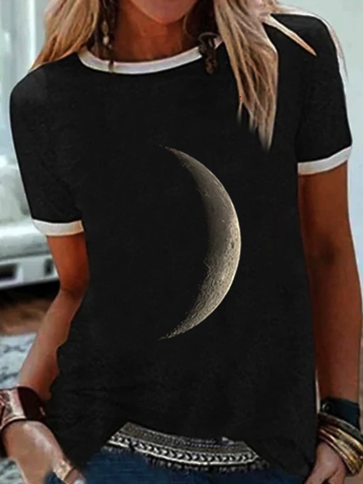 Crew Neck Short Sleeve Casual Shirts & Tops
