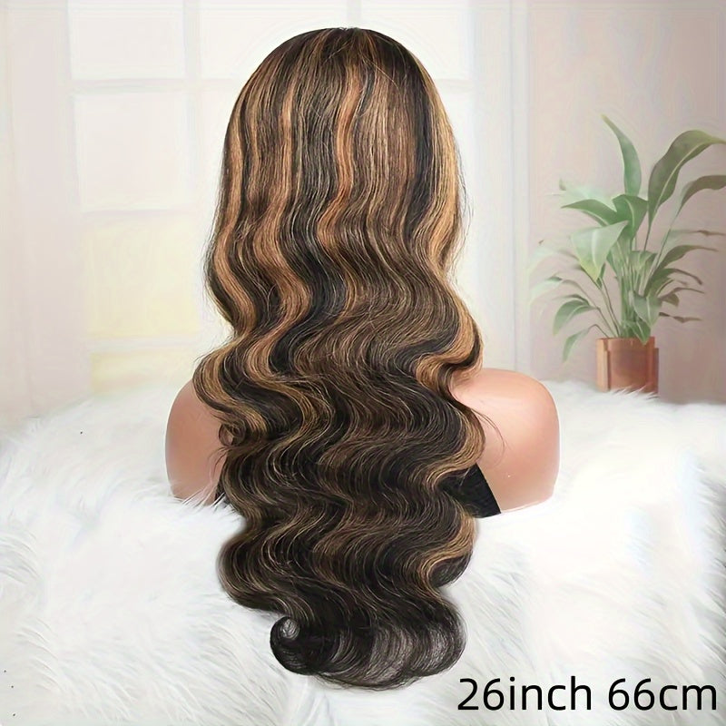 Ombre Lace Front Wig Human Hair Pre Plucked With Baby Hair FB/30 13x6 Body Wave lace front wigs 180% Density Highlight Lace Frontal Wigs Human Hair Colored Glueless wigs 26INCH